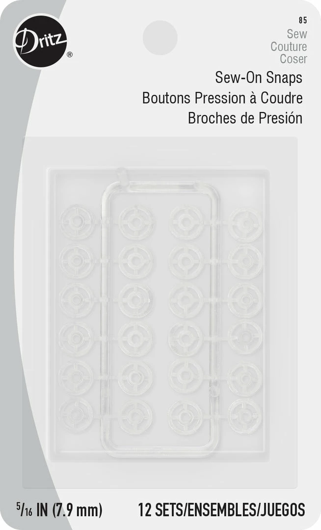 Dritz 5/16" Sew-On Snaps, 12 Sets, Clear 3 Dritz 5/16" Sew-On Snaps, 12 Sets, Clear