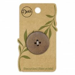 Dritz Buttons & Cover Buttons Recycled Leather Round Button, 30mm, Brown