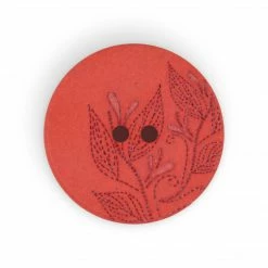 Dritz Buttons & Cover Buttons Recycled Hemp Round Floral Button, 23mm, 2 Pc