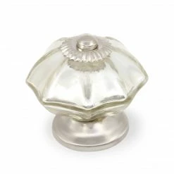 Dritz Mercury Glass Scallop Knob, Silver Outlet 8 Dritz Mercury Glass Scallop Knob, Silver Outlet