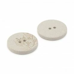Dritz Buttons & Cover Buttons Recycled Hemp Round Floral Button, 23mm, 2 Pc