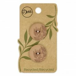 Dritz Buttons & Cover Buttons Recycled Hemp Round Floral Button, 23mm, 2 Pc