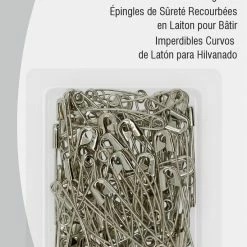 Dritz 1-1/2" Curved Basting Pins, Nickel, 75 Pc