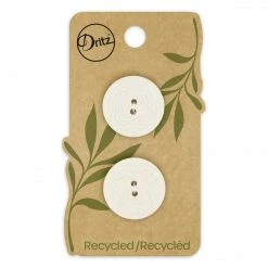 Dritz Buttons & Cover Buttons Recycled Corozo Round Button, 23mm, Light Gray, 2 Pc