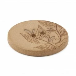 Dritz Recycled Hemp Round Floral Button, 28mm
