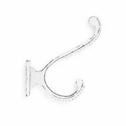 Dritz Hooks & Knobs Metal Traditional Wall Hook, White