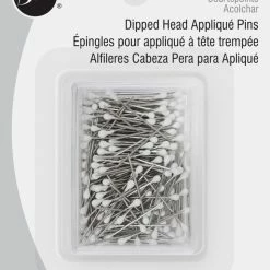 Dritz 3/4" Dipped Head Applique Pins, White, 150 Pc Pins, Needles & Tacks