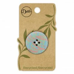 Dritz Buttons & Cover Buttons Recycled Leather Round Button, 30mm, Multicolor Print