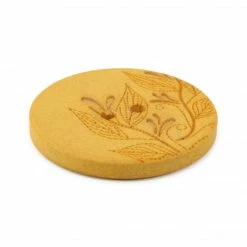 Dritz Recycled Hemp Round Floral Button, 28mm