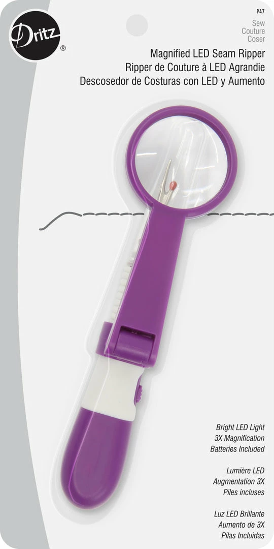 Dritz Seam Rippers & Tweezers Magnified LED Seam Ripper 3 Dritz Seam Rippers & Tweezers Magnified LED Seam Ripper