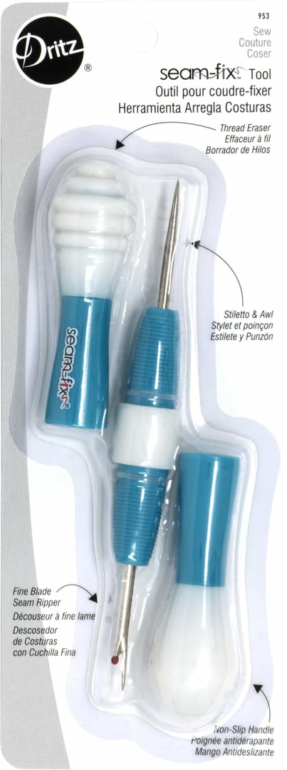 Dritz Seam-Fix Tool (Seam Ripper, Awl And Stiletto) 3 Dritz Seam-Fix Tool (Seam Ripper, Awl And Stiletto)