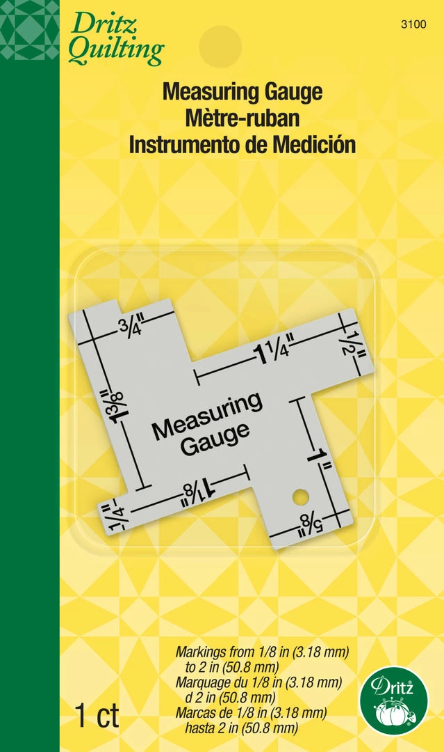 Dritz Quilting Accessories Measuring Gauge, 1/8"-2" Markings 3 Dritz Quilting Accessories Measuring Gauge, 1/8"-2" Markings