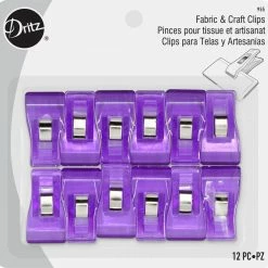 Dritz Fabric & Craft Clips, Purple, 12 Pc