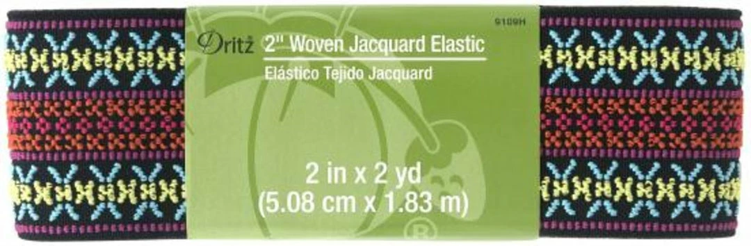Dritz 2" Woven Jacquard Elastic, Multicolor, 2 Yd Outlet 2 Dritz 2" Woven Jacquard Elastic, Multicolor, 2 Yd Outlet