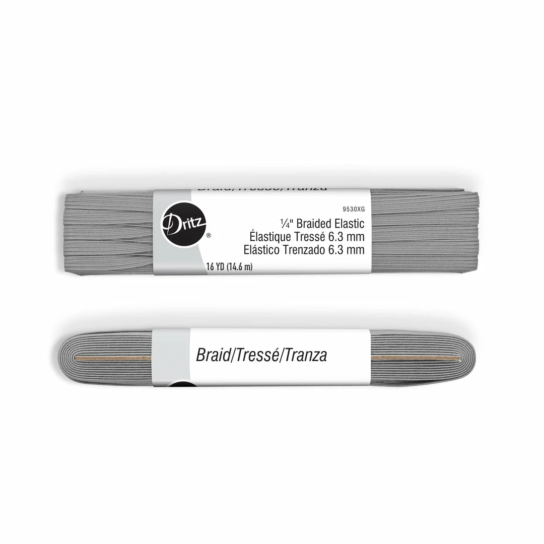 Dritz 1/4" Gray Braided Elastic, 16 Yd 7 Dritz 1/4" Gray Braided Elastic, 16 Yd