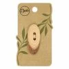Dritz Sustainable Wood Grain Oval Button, 50mm, Light Brown