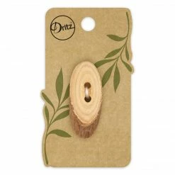 Dritz Sustainable Wood Grain Oval Button, 50mm, Light Brown