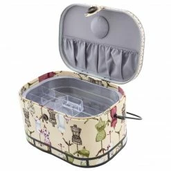 Dritz Oval Sewing Basket With Metal Handle, Large Sewing Baskets & Storage