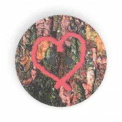 Dritz Buttons & Cover Buttons Sustainable Coconut Round Heart Button, 30mm