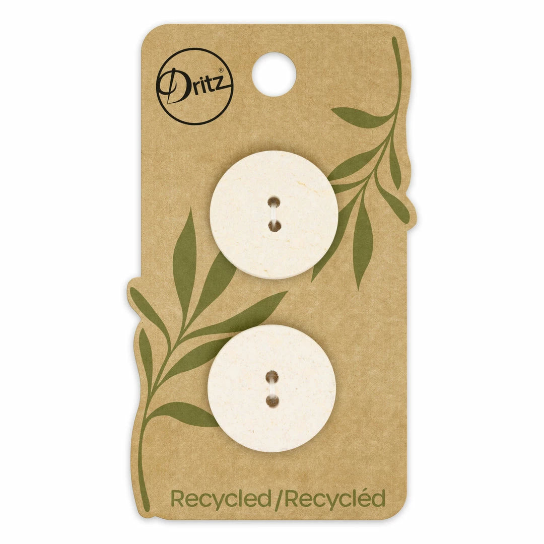 Dritz Recycled Cotton Round Button, 23mm, 2 Pc 31 Dritz Recycled Cotton Round Button, 23mm, 2 Pc