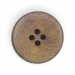 Dritz Recycled Leather Round Button, 23mm, Brown, 2 Pc Buttons & Cover Buttons