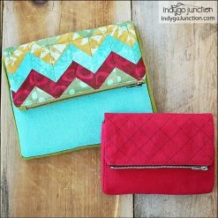 Indygo Junction Quilted Chevron Travel Tech Pouch Pattern, PDF Download Purses & Accessories