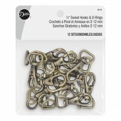 Dritz 1/2" Swivel Hooks & D-Rings, 12 Sets