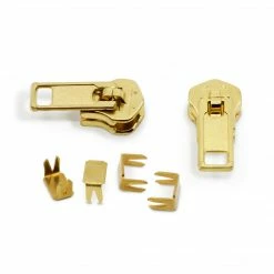 Dritz Zipper Slides & Stops, Brass, 12 Pc