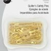 Dritz Pins & Accessories 1-1/2" Quilters Brass Safety Pins, Brass, 35 Pc