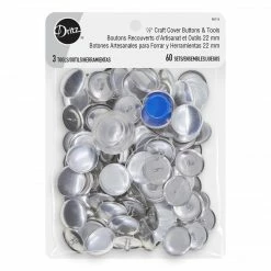 Dritz Bulk Notions 7∕8" Craft Cover Buttons & Tools, 60 Sets