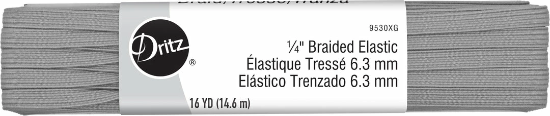 Dritz 1/4" Gray Braided Elastic, 16 Yd 3 Dritz 1/4" Gray Braided Elastic, 16 Yd