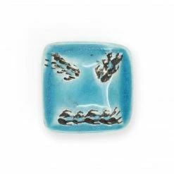 Dritz Outlet Ceramic Distressed Square Knob, Turquoise