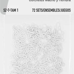 Dritz Hooks & Eyes, 72 Sets, White Bulk Notions