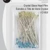 Dritz Crystal Glass Head Pins, Blue & Yellow, 100 Pc Pins, Needles & Tacks