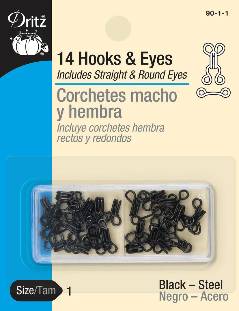 Dritz Hooks & Eyes, 14 Pc, Black 13 Dritz Hooks & Eyes, 14 Pc, Black