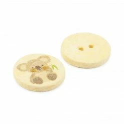 Dritz Recycled Cotton Koala Button, 18mm, 3 Pc