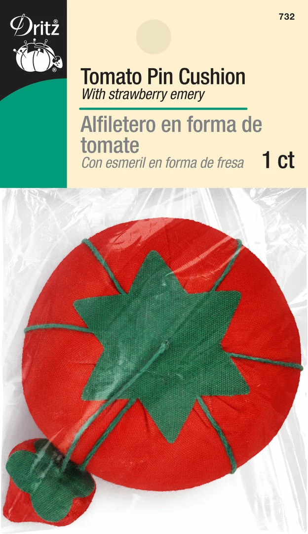 Dritz 2-3/4" Tomato Pin Cushion With Strawberry Emery Pins & Accessories 5 Dritz 2-3/4" Tomato Pin Cushion With Strawberry Emery Pins & Accessories