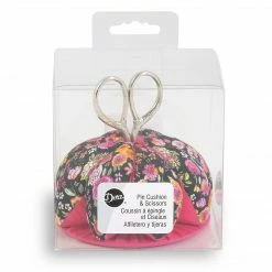 Dritz Pin Cushion With Scissors, Black Floral Pins & Accessories