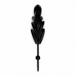Dritz Outlet Metal Feather Wall Hook, Black
