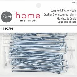 Dritz Long Neck Pleater Hooks, Silver, 14 Pc