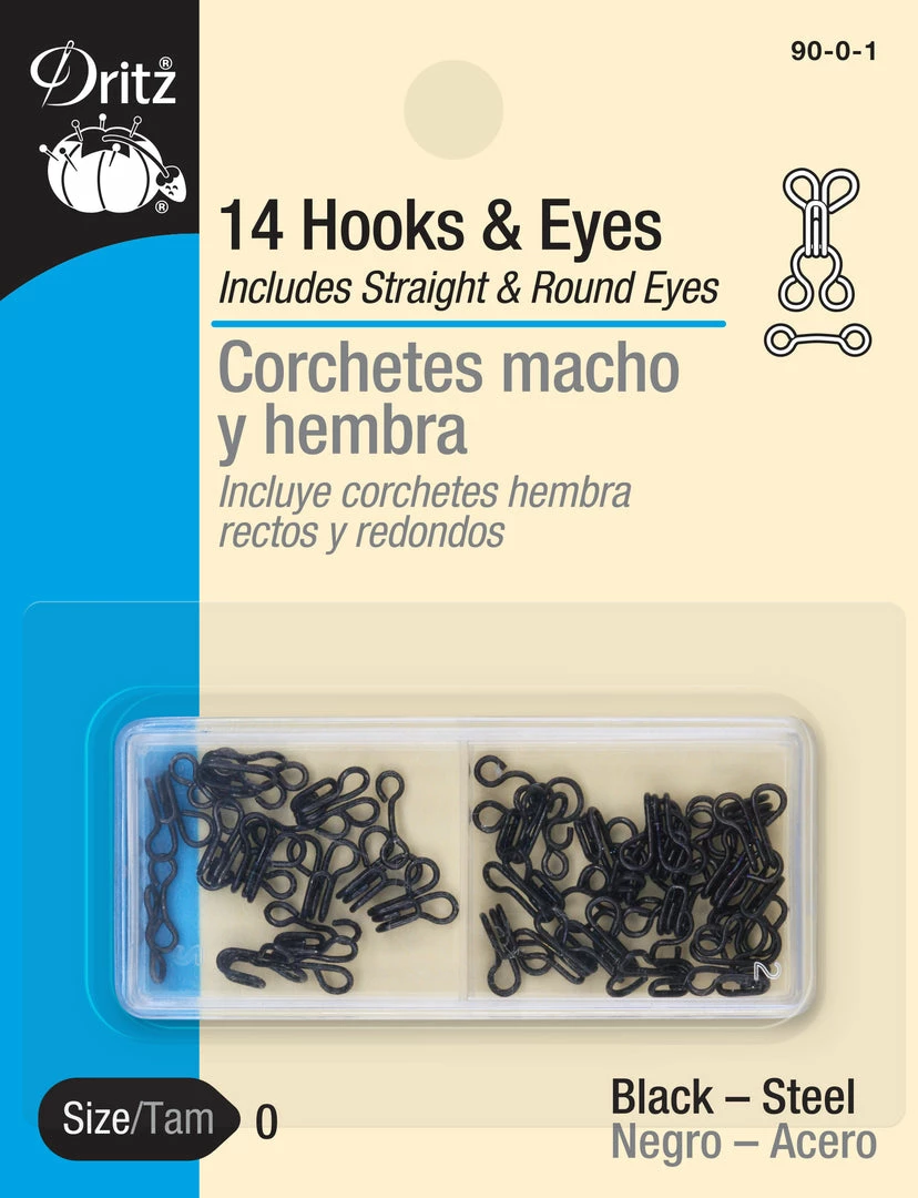 Dritz Hooks & Eyes, 14 Pc, Black 18 Dritz Hooks & Eyes, 14 Pc, Black