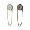 LoRan Vintage Flower Metal Shawl Pins, Silver, 2 Pc Embroidery