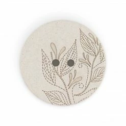 Dritz Recycled Hemp Round Floral Button, 28mm