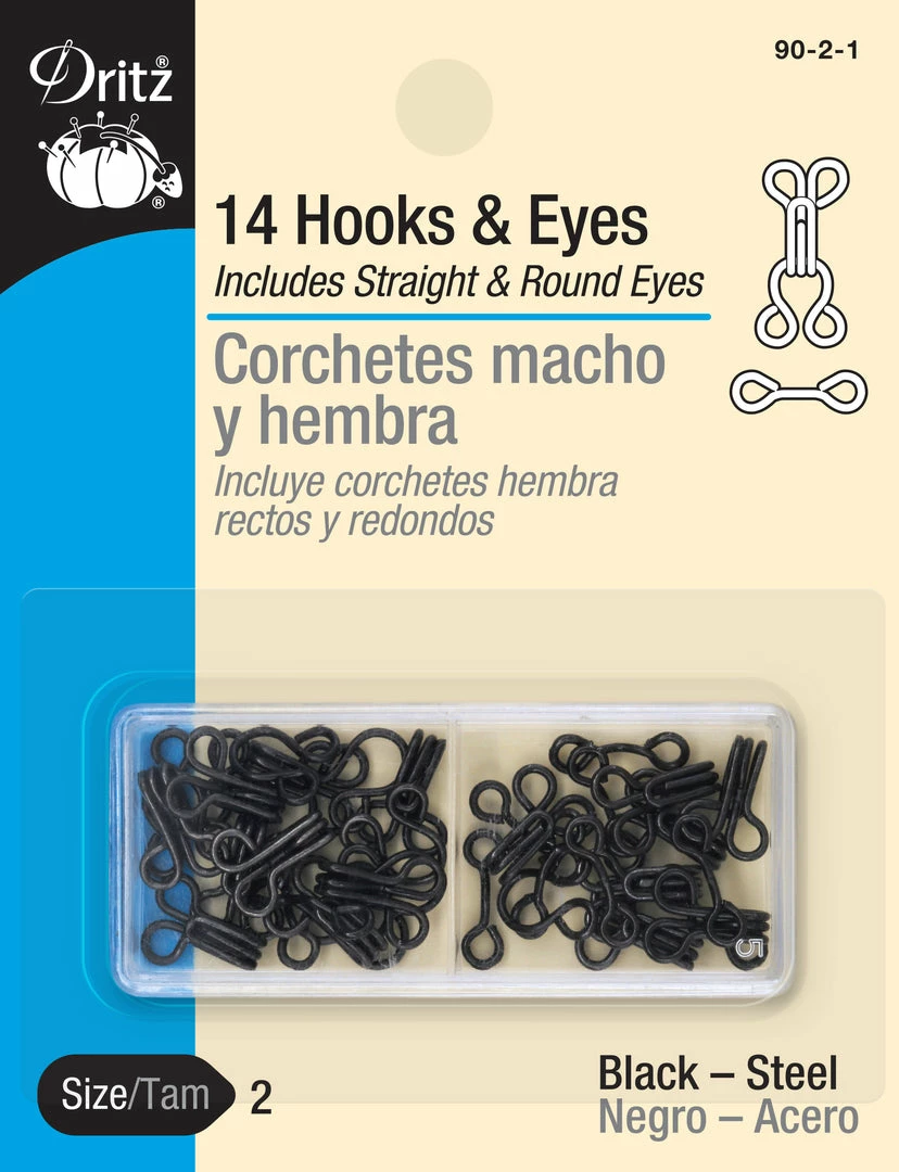 Dritz Hooks & Eyes, 14 Pc, Black 8 Dritz Hooks & Eyes, 14 Pc, Black
