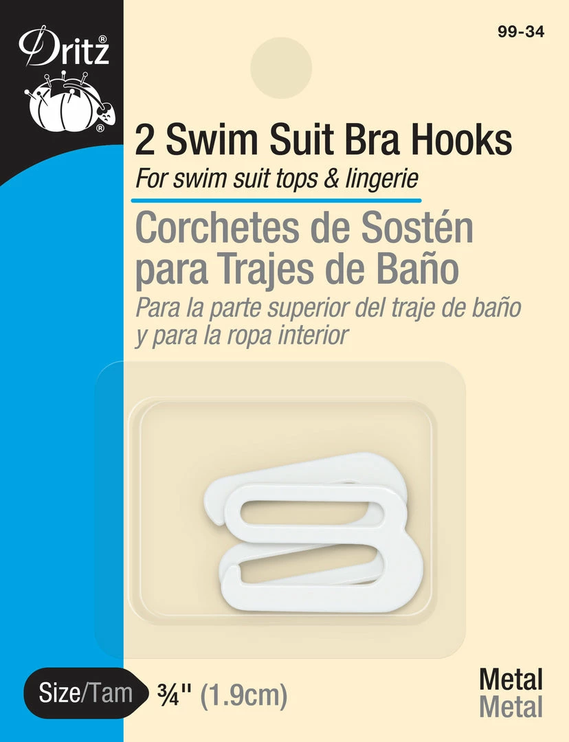 Dritz 3/4" Swim Suit Bra Hooks, 2 Pc Hooks & Eyes 11 Dritz 3/4" Swim Suit Bra Hooks, 2 Pc Hooks & Eyes