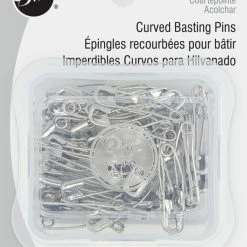 Dritz 1-1/16" Curved Basting Pins, Nickel, 50 Pc Pins, Needles & Tacks