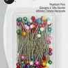 Dritz Pins, Needles & Tacks 1-1/2" Pearlized Pins, Assorted, 100 Pc