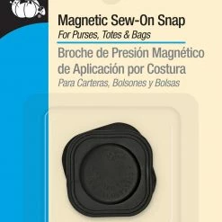 Dritz Magnetic Square Sew-On Snap, 1 Set, Black Snaps