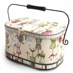 Dritz Oval Sewing Basket With Metal Handle, Large Sewing Baskets & Storage