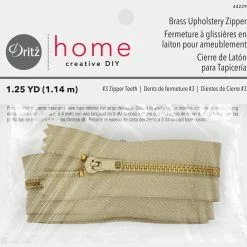 Dritz Zippers Brass Upholstery Zipper, Beige